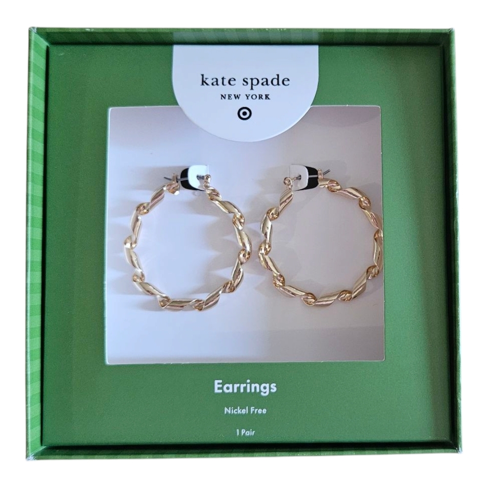 NWT Kate Spade New York x Target Metal Ribbon Hoop Earrings